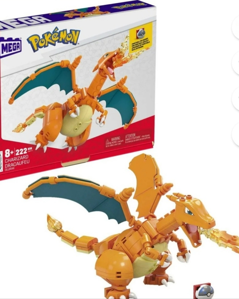 MEGA Pokemon Charizard Building Set (222 Pieces)